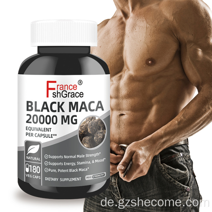 Schwarze Maca-Kapseln steigern die Energie. Die besten schwarzen Kapseln